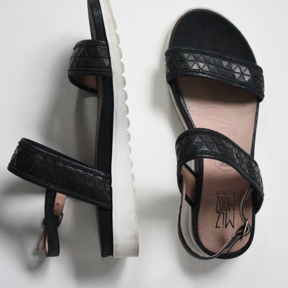 Miz Mooz Karma Platform Sandal 9 Memory Foam Black